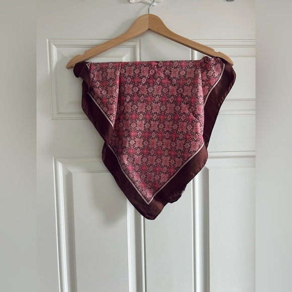 Vintage 1960-70’s LIBERTY of London Silk Scarf Made In England Brown/Red/Pink - Picture 5 of 16